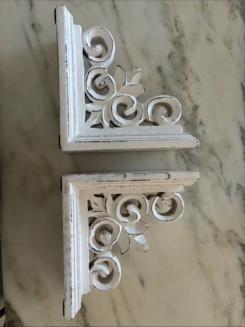 White Rustic Decorative Book Ends